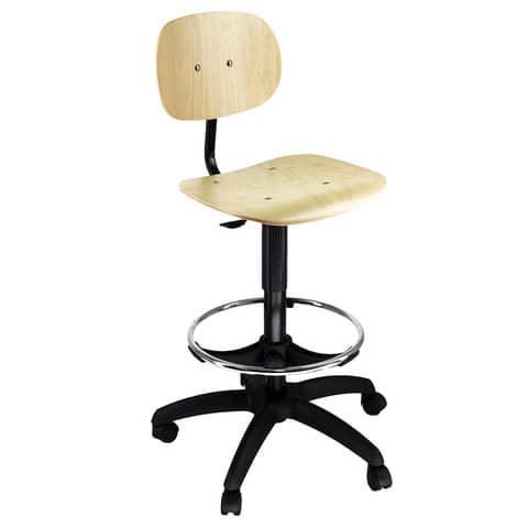 Sgabello tecnico Unisit Esos EOE7 alto – poggiapiedi telescopico – in faggio multistrato – EOE7
