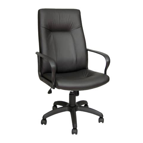 Poltrona direzionale girevole Unisit Eridanus ERP Eco Smart schienale alto – rivestimento pelle nero – ERP/PN
