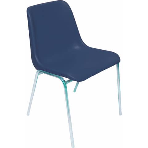 Sedia visitatore Unisit Esse ESC 4 gambe acciaio cromato – schienale fisso blu Conf. 5 pezzi – ESC/5/BL