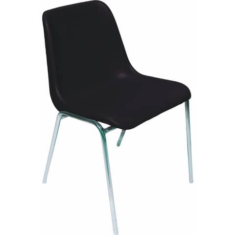 Sedia visitatore Unisit Esse ESC 4 gambe acciaio cromato – schienale fisso nero Conf. 5 pezzi – ESC/5/N