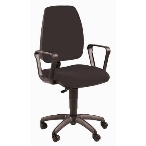 Sedia operativa girevole Unisit Jupiter JUBR Eco smart – rivestimento Eco nero – con braccioli – JPQ/BRN/EN