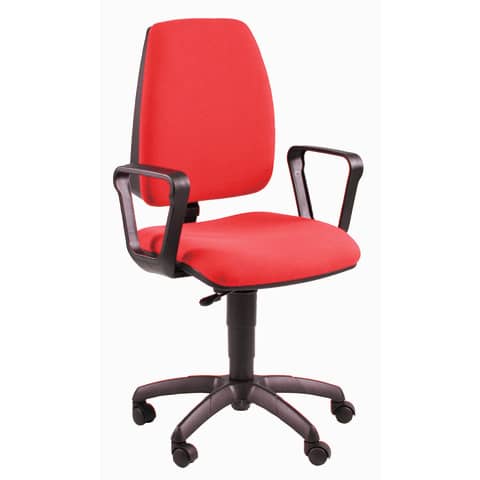 Sedia operativa girevole Unisit Jupiter JUBR Eco smart – rivestimento Eco rosso – con braccioli – JPQ/BRN/ER