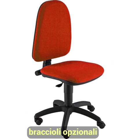 Sedia operativa girevole Unisit Jupiter JUSB/SB Eco smart – rivestimento Eco rosso – JPL/ER