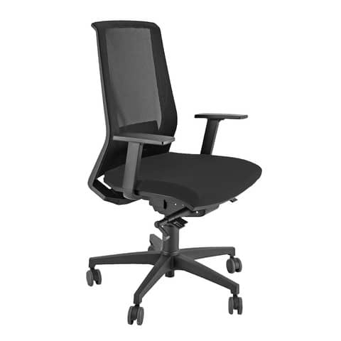 Sedia semidirezionale girevole Unisit Light LLN traslatore sedile rivestimento ignifugo nero – con braccioli LLN/BR/IN