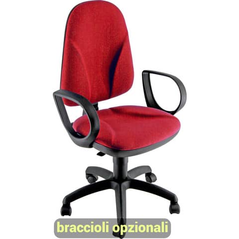 Sedia operativa girevole Unisit Team TMTMI Eco smart – schiuma sagomata – rivestimento Eco rosso – TMTMI/ER