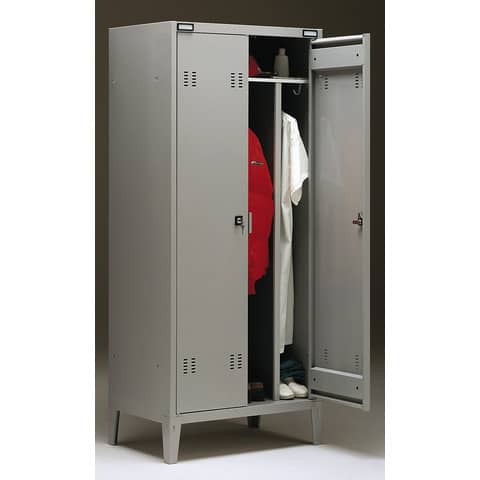 Spogliatoio sporco/pulito Tecnical 2 a 2 posti acciaio 7/10 monoblocco 80x47x180 cm – C2-SP