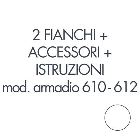 Set 2 fianchi + accessori + istruzioni montaggio per armadi 610 – 612 bianco Tecnical 2 – 805141163007