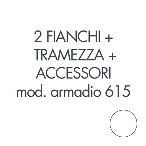 Set 2 fianchi + 1 tramezza + accessori + istruzioni per armadio Tecnical 2 615 bianco – 805141163041