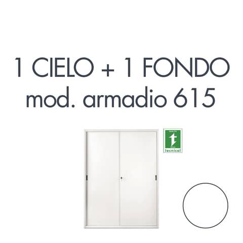 Set 1 cielo + 1 fondo per armadio Tecnical 2 615 bianco 805141163043