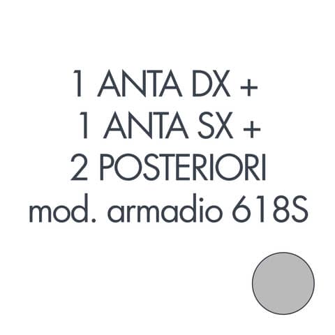 Set 1 porta sx + 1 porta dx + 2 posteriori per armadio Tecnical 2 618S grigio – 805141163030