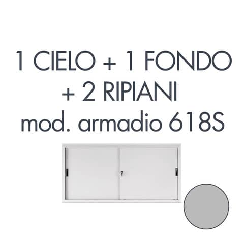 Set 1 cielo + 1 fondo + 2 piani per armadio Tecnical 2 618S grigio GRIGIO – 805141163032