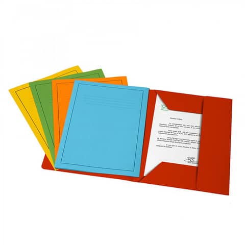 Cartella a 3 lembi Fraschini Bristol 25×33 cm con dorso espandibile fino a 2 cm giallo  conf. da 25 – 2015-G