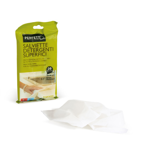 Salviette igienizzanti Perfetto 20×30 cm profumate bianco conf. 20 salviette – 0268