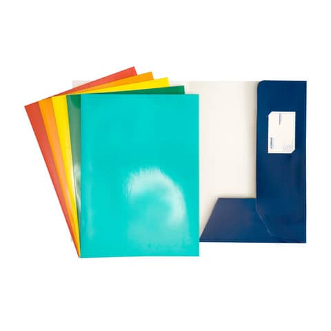 Cartelline a 2 lembi 4Mat 32×24 cm in cartoncino plastificato 300 g/m² blu conf. da 10 pezzi – 3760 01