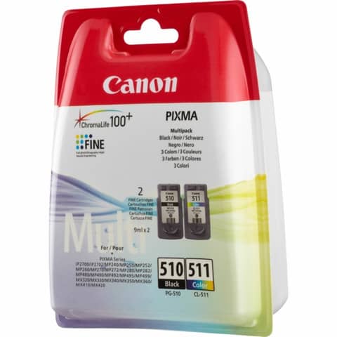 serbatoi inchiostro blister PG-510/CL-511 Canon nero +colore Conf. 2 – 2970B010