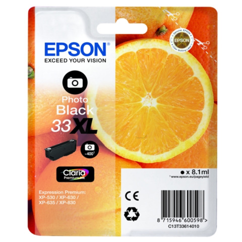 Cartuccia inkjet alta capacità Arance T33XL Epson nero fotografico C13T33614012