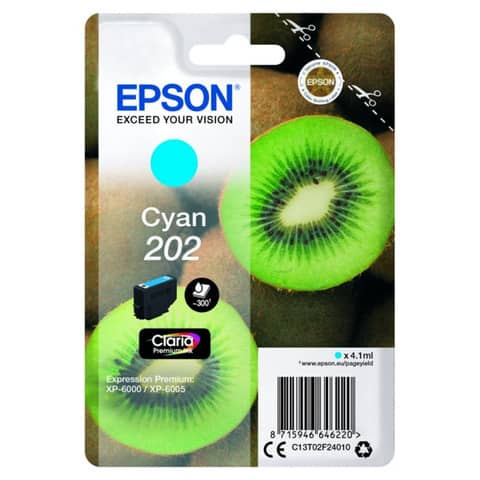 Cartuccia inkjet Kiwi 202 Epson ciano  C13T02F24010