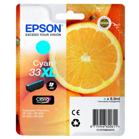 Cartuccia inkjet alta capacità Arance T33XL Epson ciano C13T33624012
