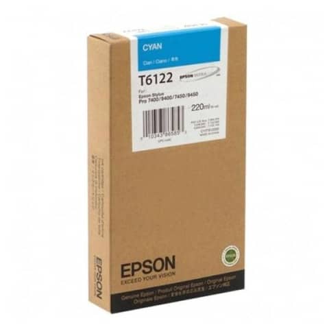 Cartuccia inkjet alta capacità ink pigmentato T6122 Epson ciano C13T612200