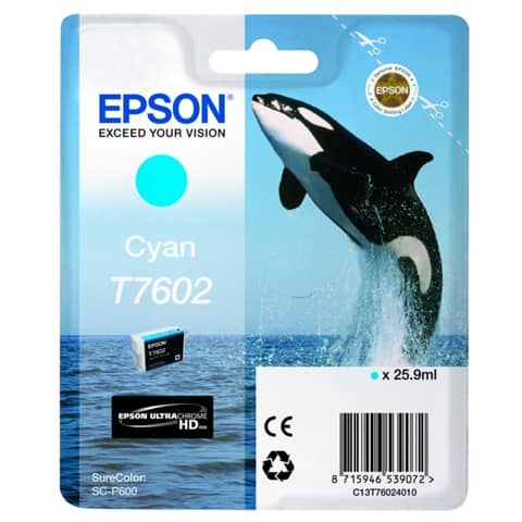 Cartuccia inkjet T7602 Epson ciano  C13T76024010