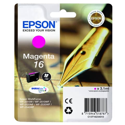 Cartuccia inkjet ink pigmentato Penna e Cruciverba 16 Epson magenta C13T16234012