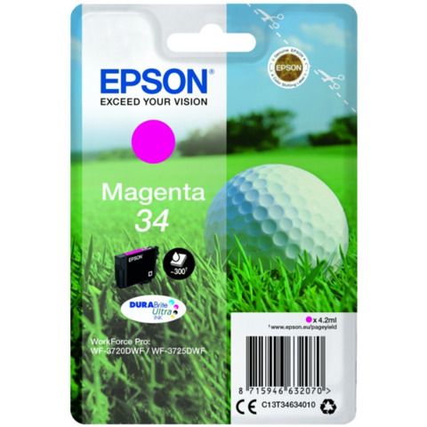 Cartuccia inkjet Pallina da golf 34 Epson magenta C13T34634010
