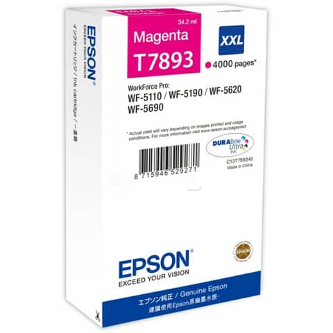 Cartuccia inkjet altissima resa T7893 – XXL Epson magenta C13T789340