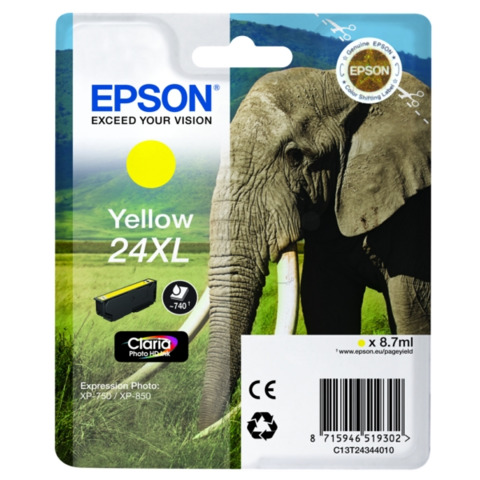 Cartuccia inkjet alta capacità Elefante 24XL Epson giallo C13T24344012
