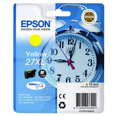 Cartuccia inkjet Sveglia 27XL Epson giallo C13T27144012