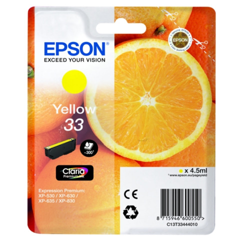 Cartuccia inkjet Arance T33 Epson giallo  C13T33444012