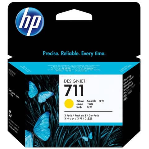 Cartucce inkjet 711 HP giallo  Conf. 3 – CZ136A