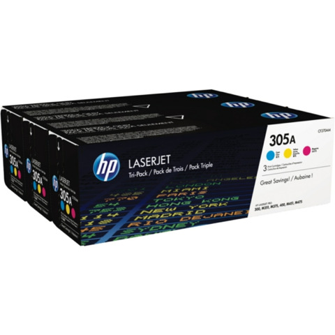 Toner 305A HP ciano+magenta+giallo  Conf. 3 – CF370AM
