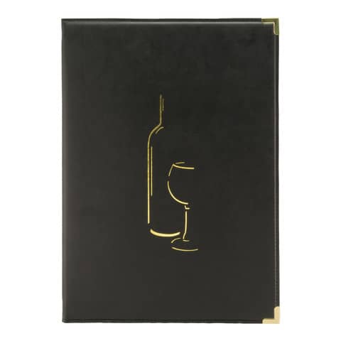 Carta vini Securit® Classic in similpelle A4 nero MC-CRWC-BL