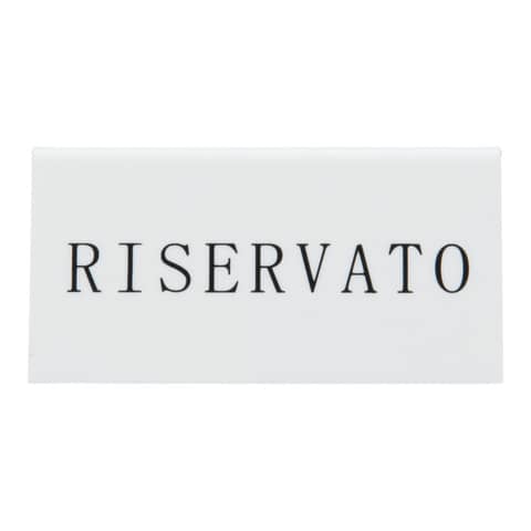 Segnaposto con scritto ”Riservato” Securit® in acrilico rigido bianco set da 5 pezzi – TN-RES-IT-WT