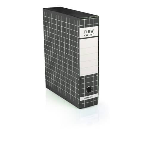 Registratore protocollo con custodia BREFIOCART New Color 35×28,5 cm dorso 8 cm nero – 0201180.NE