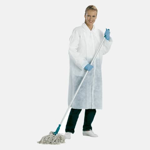 Camice monouso Icoguanti in PPL con chiusura in velcro taglia L bianco – conf. da 5 pezzi – CAMPPX/L