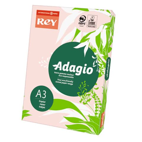 Carta colorata A3 Sylvamo Rey Adagio 160 g/m² rosa 07 – Risma da 250 fogli – ADAGI160X485