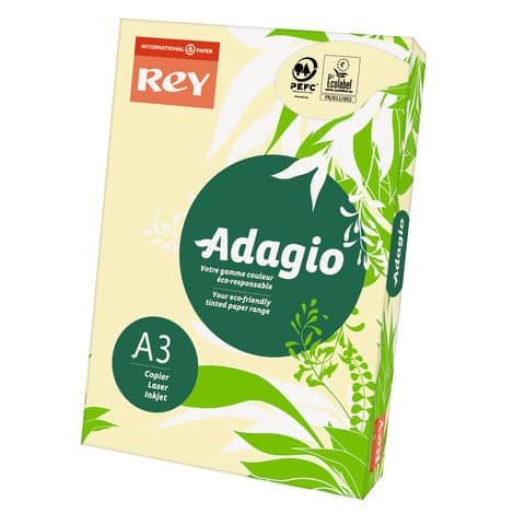 Carta colorata A3 Sylvamo Rey Adagio 160 g/m² giallo canarino 03 – Risma da 250 fogli – ADAGI160X484