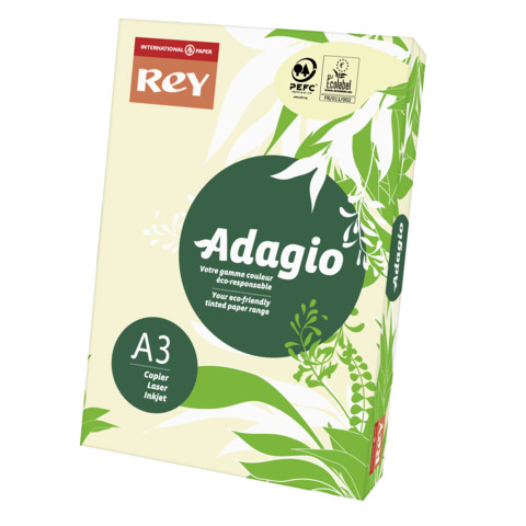 Carta colorata A3 Sylvamo Rey Adagio 160 g/m² avorio 93 – Risma da 250 fogli – ADAGI160X486