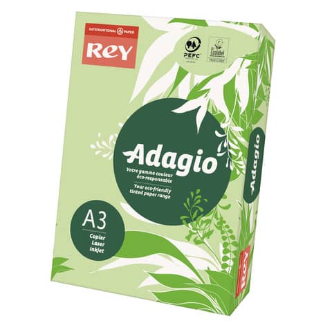 Carta colorata A3 Sylvamo Rey Adagio 160 g/m² verde 81 – Risma da 250 fogli – ADAGI160X487
