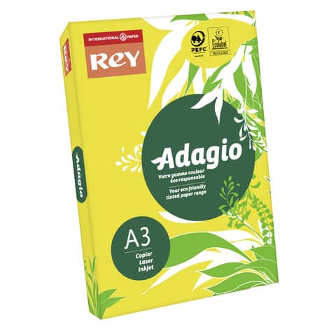 Carta colorata A3 Sylvamo Rey Adagio 160 g/m² giallo intenso 66 – Risma da 250 fogli – ADAGI160X502