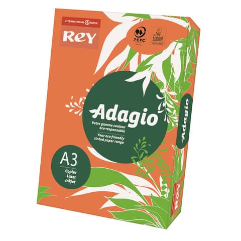 Carta colorata A3 Sylvamo Rey Adagio 160 g/m² arancio 21 – Risma da 250 fogli – ADAGI160X504