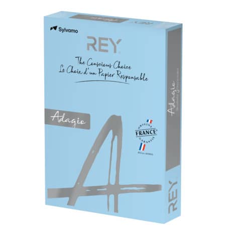 Carta colorata A3 Sylvamo Rey Adagio 80 g/m² blu tenue 48 – Risma da 500 fogli – ADAGI080X657