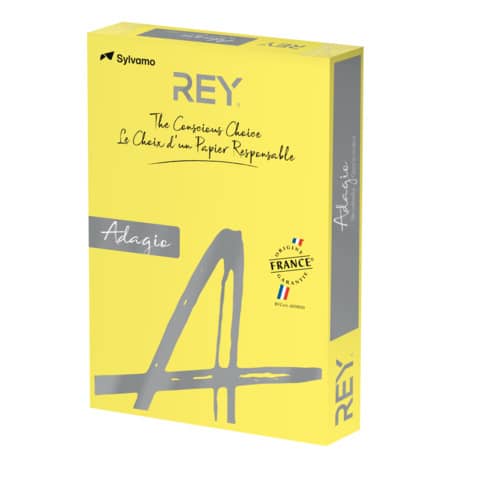 Carta colorata A3 Sylvamo Rey Adagio 80 g/m² giallo intenso 66 – Risma da 500 fogli – ADAGI080X670