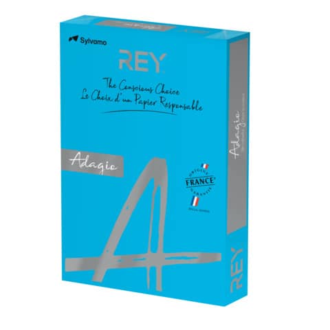 Carta colorata A3 Sylvamo Rey Adagio 80 g/m² blu intenso 51 – Risma da 500 fogli – ADAGI80X470