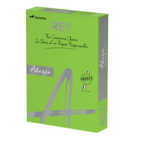 Carta colorata A3 Sylvamo Rey Adagio 80 g/m² verde intenso 52 – Risma da 500 fogli – ADAGI080X682