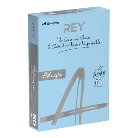 Carta colorata A4 Sylvamo Rey Adagio 80 g/m² blu tenue 48 – Risma da 500 fogli – ADAGI080X623