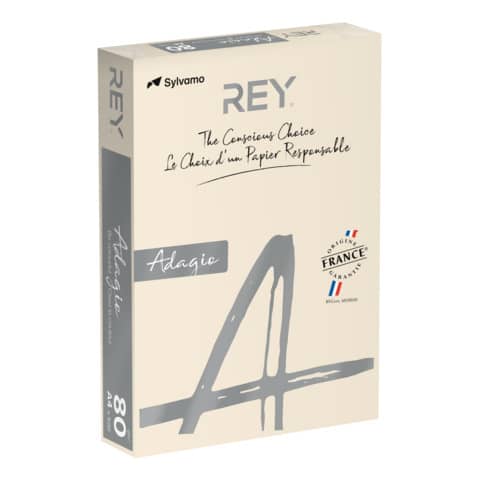 Carta colorata A4 Sylvamo Rey Adagio 80 g/m² avorio 93 – Risma da 500 fogli – ADAGI080X633