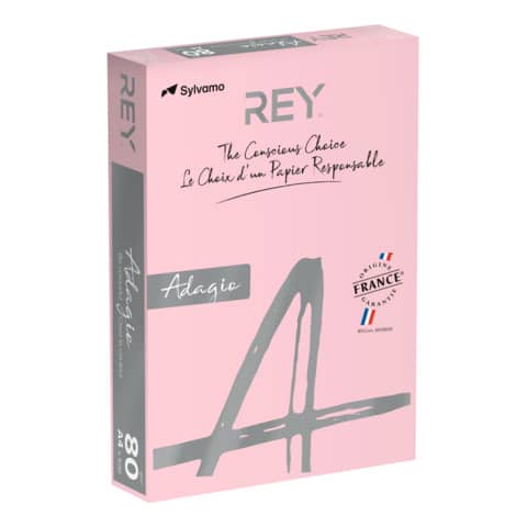 Carta colorata A4 Sylvamo Rey Adagio 80 g/m² rosa – Risma da 500 fogli – ADAGI080X643