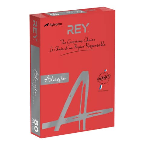 Carta colorata A4 Sylvamo Rey Adagio 80 g/m² rosso intenso – Risma da 500 fogli – ADAGI080X645